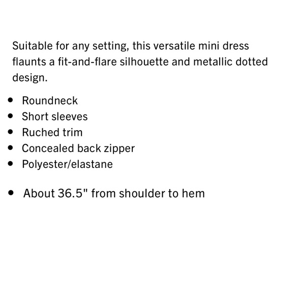 NWT Michael Kors (Black & Silver) Metallic Dot Short-Sleeve Dress - Small - Picture 9 of 11